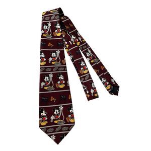 Disney Mickey Mouse Red Mens Necktie Tie Classic